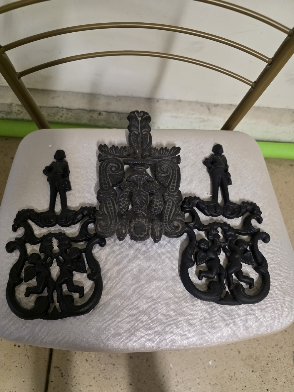 Hot Plate Black Cast Iron Decorative Hardware Set